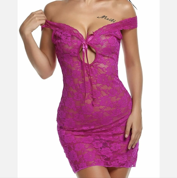 US FAST Sexy Lace Lingerie Women Babydoll Dress Sleepwear Nightwear G-string - Picture 6 of 8